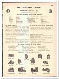 Brill Equipment Company 1947 vintage industrial catalog used machinery Brill Equipment Company 1947 vintage industrial catalog used machinery