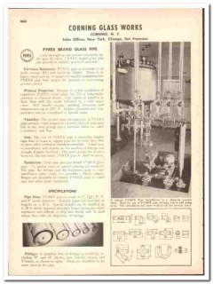 Corning Glass Works 1947 vintage industrial catalog Pyrex Pipe Joints