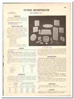 Filtros Inc 1947 vintage industrial catalog Porous Plate Catalyst Filtros Inc 1947 vintage industrial catalog Porous Plate Catalyst