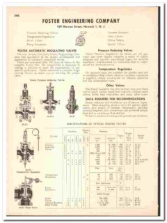 Foster Engineering Company 1947 vintage industrial catalog Valves