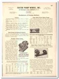 Foster Pump Works Inc 1947 vintage industrial catalog rotary