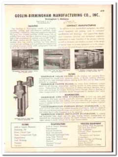 Goslin-Birmingham Mfg Company 1947 vintage industrial catalog filters Goslin-Birmingham Mfg Company 1947 vintage industrial catalog filters