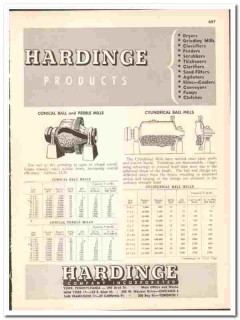 Hardinge Company 1947 vintage industrial catalog mills classifiers Hardinge Company 1947 vintage industrial catalog mills classifiers
