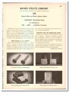 Haynes Stellite Company 1947 vintage industrial catalog Hastelloy
