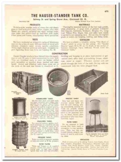 Hauser-Stander Tank Company 1947 vintage industrial catalog wooden Hauser-Stander Tank Company 1947 vintage industrial catalog wooden