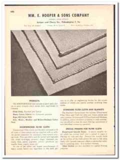 Wm E Hooper Sons Company 1947 vintage industrial catalog filter cloth Wm E Hooper Sons Company 1947 vintage industrial catalog filter cloth