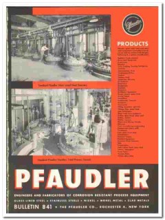 Pfaudler Company 1947 vintage industrial catalog corrosion resistant Pfaudler Company 1947 vintage industrial catalog corrosion resistant