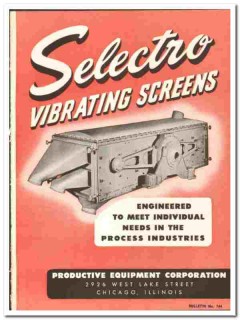 Productive Equipment Corp 1947 vintage industrial catalog screens Productive Equipment Corp 1947 vintage industrial catalog screens