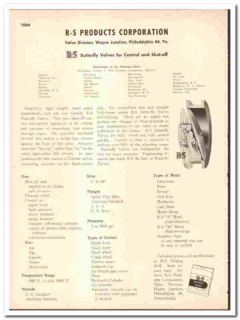 R-S Products Corp 1947 vintage industrial catalog Butterfly Valves R-S Products Corp 1947 vintage industrial catalog Butterfly Valves