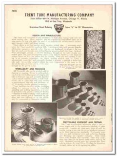 Trent Tube Mfg Company 1947 vintage industrial catalog Stainless Steel Trent Tube Mfg Company 1947 vintage industrial catalog Stainless Steel