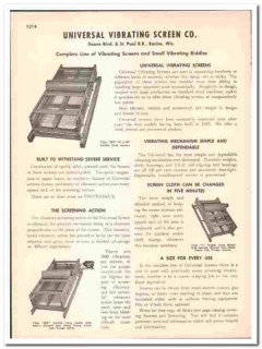 Universal Vibrating Screen Company 1947 vintage industrial catalog Universal Vibrating Screen Company 1947 vintage industrial catalog