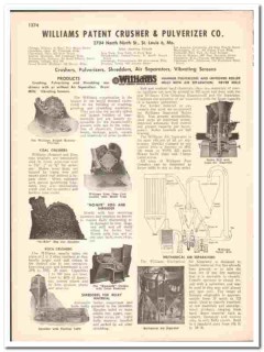 Williams Patent Crusher Pulverizer Company 1947 vintage catalog Williams Patent Crusher Pulverizer Company 1947 vintage catalog