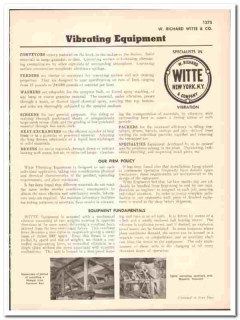 W Richard Witte Company 1947 vintage industrial catalog vibrating W Richard Witte Company 1947 vintage industrial catalog vibrating