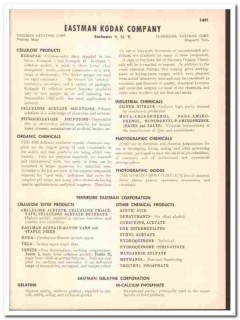 Eastman Kodak Company 1947 vintage chemical catalog Cellulose Products Eastman Kodak Company 1947 vintage chemical catalog Cellulose Products