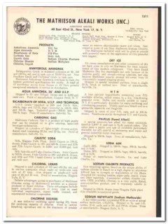 Mathieson Alkali Works Inc 1947 vintage chemical catalog industrial Mathieson Alkali Works Inc 1947 vintage chemical catalog industrial