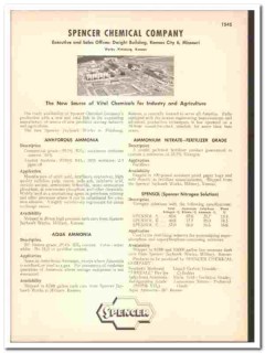 Spencer Chemical Company 1947 vintage catalog ammonia Spencer Chemical Company 1947 vintage catalog ammonia