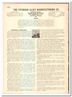 Titan Alloy Mfg Company 1947 vintage metal catalog Zirconium Titanium Titan Alloy Mfg Company 1947 vintage metal catalog Zirconium Titanium
