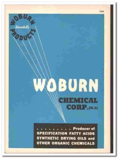 Woburn Chemical Corp 1947 vintage catalog fatty acids drying oils Woburn Chemical Corp 1947 vintage catalog fatty acids drying oils