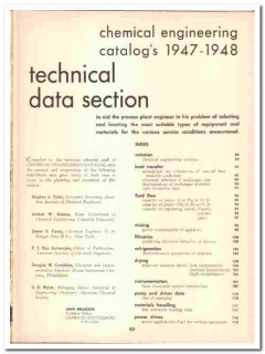 Technical Data Section 1947 vintage chemical catalog Technical Data Section 1947 vintage chemical catalog