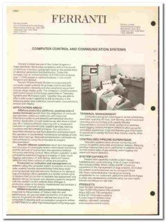 Ferranti Limited 1974 vintage oil catalog oilfield Computer Control