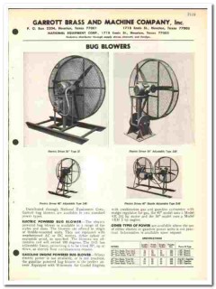 Garrott Brass Machine Company 1974 vintage oil gas catalog Bug Blowers