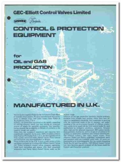 GEC-Elliott Control Valves Limited 1974 vintage oil gas catalog