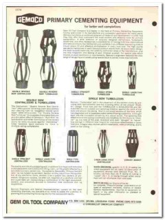 Gem Oil Tool Company 1974 vintage catalog oilfield GEMOCO cementing