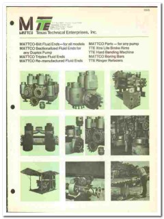 Texas Technical Enterprises Inc 1974 vintage oil catalog MATTCO TTE Texas Technical Enterprises Inc 1974 vintage oil catalog MATTCO TTE