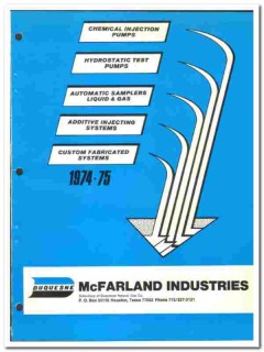 McFarland Industries Inc 1974 vintage oil catalog oilfield Duquesne