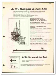 J W Morgan Son LTD 1974 vintage oil catalog oilfield off-shore motors J W Morgan Son LTD 1974 vintage oil catalog oilfield off-shore motors