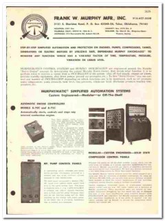 Frank W Murphy Mfr Inc 1974 vintage oil gas catalog oilfield control