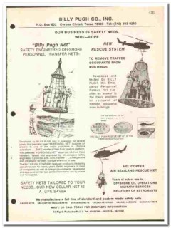 Billy Pugh Company 1974 vintage oil catalog oilfield Safety Net rescue
