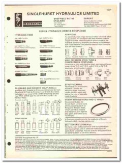 Singlehurst Hydraulics Limited 1974 vintage oil catalog oilfield hose