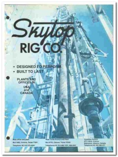 Skytop Rig Company 1974 vintage oil gas catalog oilfield drilling