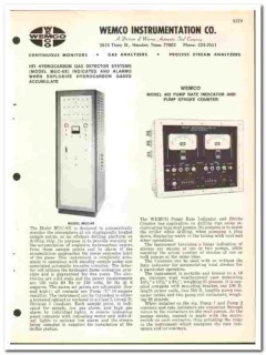 Wemco Instrumentation Company 1974 vintage oil gas catalog oilfield Wemco Instrumentation Company 1974 vintage oil gas catalog oilfield