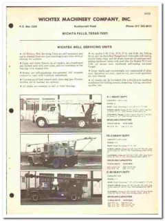 Wichtex Machinery Company 1974 vintage oil catalog Well Servicing Unit