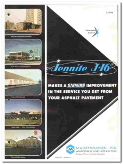 Maintenance Inc 1976 vintage catalog asphalt pavement Jennite J-16 Maintenance Inc 1976 vintage catalog asphalt pavement Jennite J-16