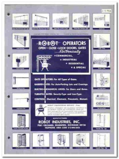 Robot Industries Inc 1976 vintage fence catalog operators gates locks Robot Industries Inc 1976 vintage fence catalog operators gates locks