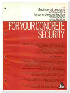 Sika Chemical Corp 1976 vintage concrete catalog coatings sealants Sika Chemical Corp 1976 vintage concrete catalog coatings sealants