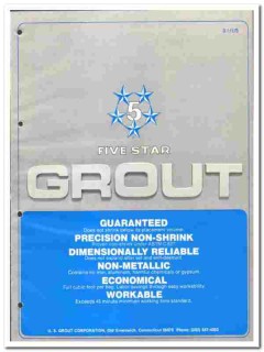 US Grout Corp 1976 vintage concrete catalog Five Star non-shrink US Grout Corp 1976 vintage concrete catalog Five Star non-shrink