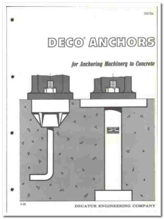 Decatur Engineering Company 1976 vintage concrete catalog DECO Anchors