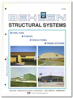 Behlen Mfg Company 1976 vintage metal catalog Structural Systems