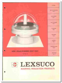 Lexsuco Inc 1976 vintage roofing catalog Solar Powered Roof Vent Lexsuco Inc 1976 vintage roofing catalog Solar Powered Roof Vent