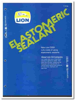 Lion Oil Company 1976 vintage catalog Elastomeric Sealant asphalt D200 Lion Oil Company 1976 vintage catalog Elastomeric Sealant asphalt D200