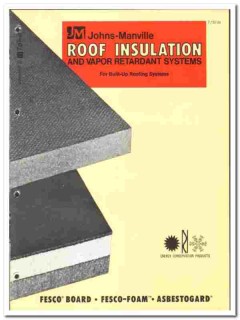 Johns-Manville 1976 vintage insulation catalog roof Asbestogard Fesco Johns-Manville 1976 vintage insulation catalog roof Asbestogard Fesco