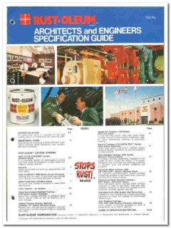 Rust-Oleum Corp 1976 vintage paint catalog architect specifications