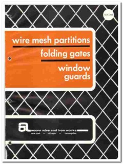 Acorn Wire Iron Works Inc 1976 vintage fence catalog mesh partition
