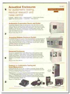 Tracoustics Inc 1976 vintage insulation catalog Acoustical Enclosures