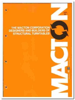 Macton Corp 1976 vintage catalog Structural Turntables design builders Macton Corp 1976 vintage catalog Structural Turntables design builders