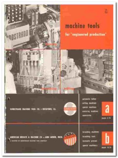 Sundstrand Machine Tool Company 1957 vintage catalog American Broach Sundstrand Machine Tool Company 1957 vintage catalog American Broach